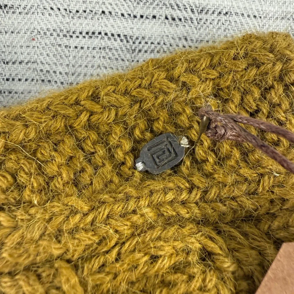 NEW EmiLime Girl's Alpaca Winter Headband‎ Olive Green Twist Warm Soft